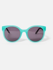 Oliver Bonas Blue Faux Tortoiseshell Round Acetate Sunglasses - Image 1 of 6