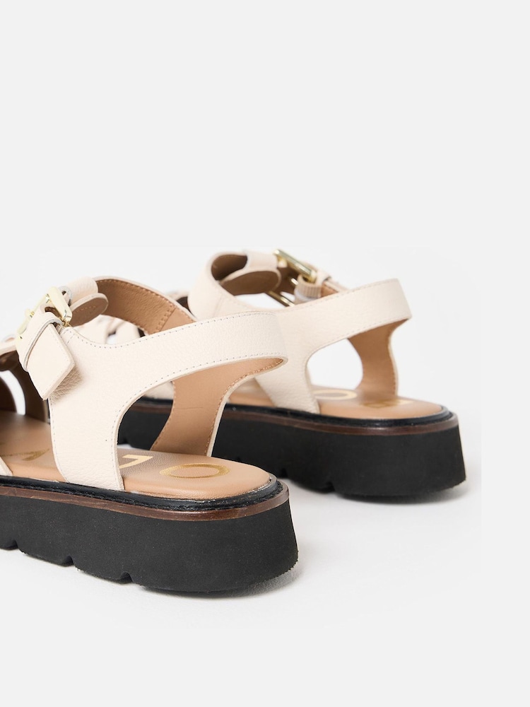 Oliver Bonas Cream Leather Weave Fisherman Sandals - Image 7 of 7 Oliver Bonas Cream Leather Weave Fisherman Sandals - Image 7 of 7