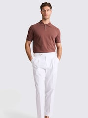 Коричневый - MOSS Marron Pique Polo Shirt - Image 2 of 4