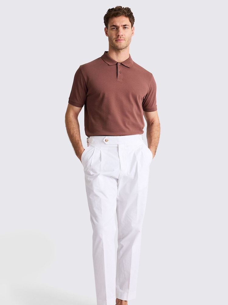 Коричневый - MOSS Marron Pique Polo Shirt - Image 2 of 4