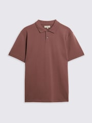 Коричневый - MOSS Marron Pique Polo Shirt - Image 4 of 4