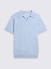 Azul - Camisa polo MOSS Linen Blend Oatmeal Skipper - Imagem 4 de 4