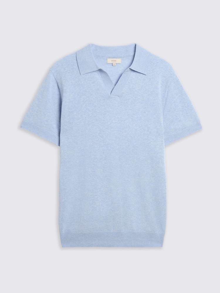 Azul - Camisa polo MOSS Linen Blend Oatmeal Skipper - Imagem 4 de 4