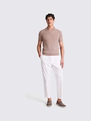 Castanho - Camisa polo MOSS Linen Blend Oatmeal Skipper - Imagem 2 de 3