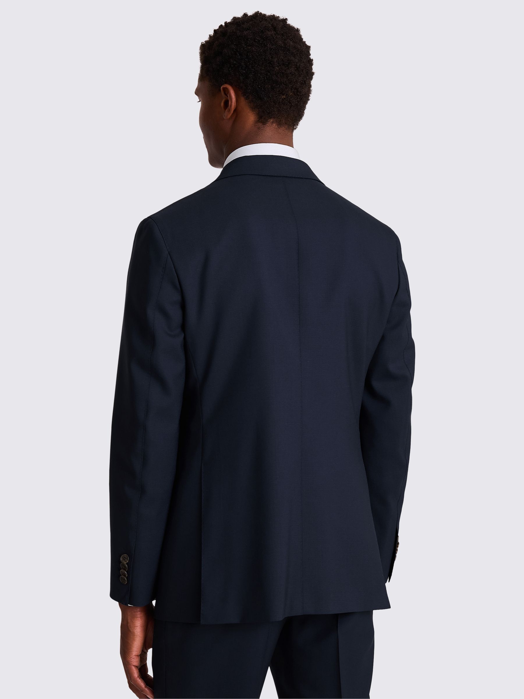 Buy Moss Navy Tailored Fit Double Breasted Italian Suit Jacket