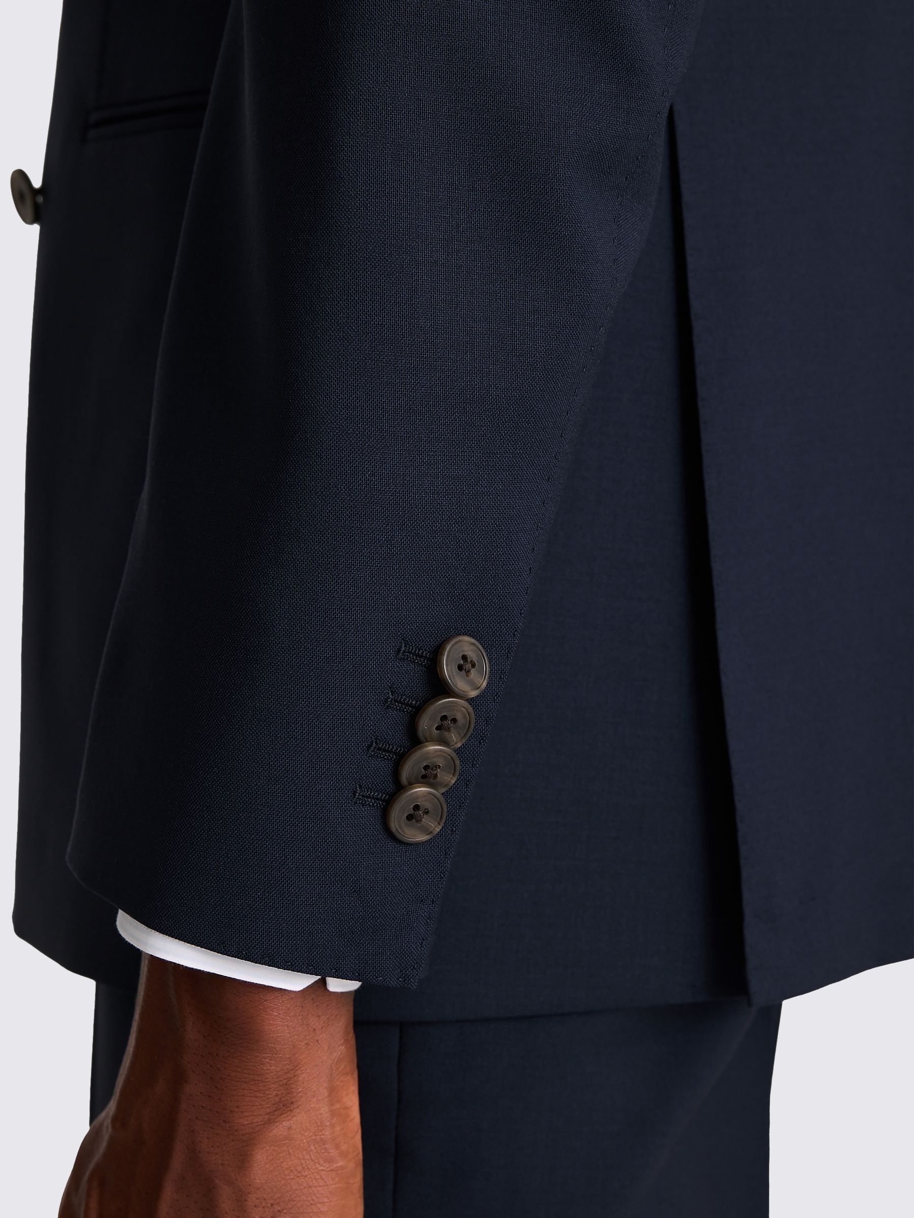 Buy Moss Navy Tailored Fit Double Breasted Italian Suit Jacket