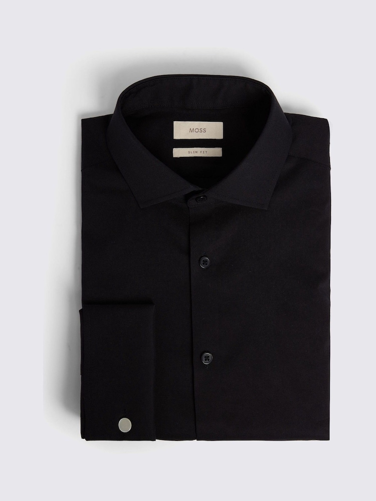 MOSS Black Slim fit Stretch Shirt - Image 4 of 4