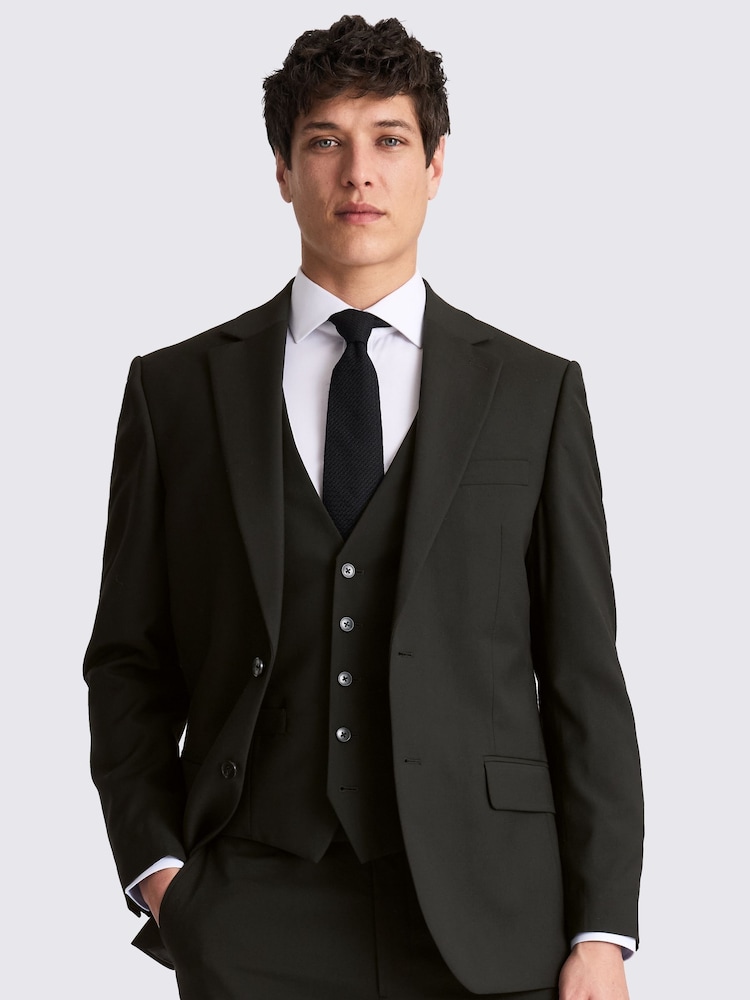 MOSS Black Regular Fit Stretch Jacket - Image 1 of 1