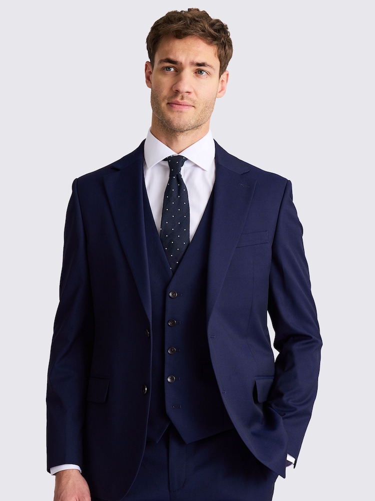 MOSS Ink Blue Tailored Fit Stretch Jacket - Image 1 of 4