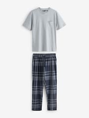 Grey Check Short Sleeve Jersey Pyjamas Set - Image 1 of 3