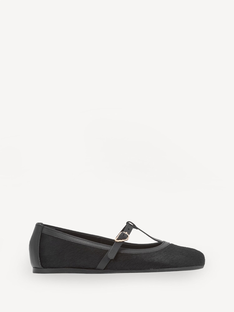 Ancient Greek Sandals Black Aerati Pony Hair Ballet Pumps - Image 1 of 4 Ancient Greek Sandals Black Aerati Pony Hair Ballet Pumps - Image 1 of 4