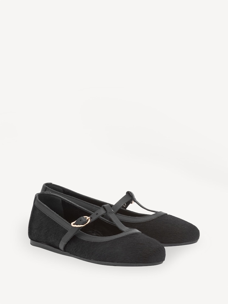 Ancient Greek Sandals Black Aerati Pony Hair Ballet Pumps - Image 2 of 4 Ancient Greek Sandals Black Aerati Pony Hair Ballet Pumps - Image 2 of 4