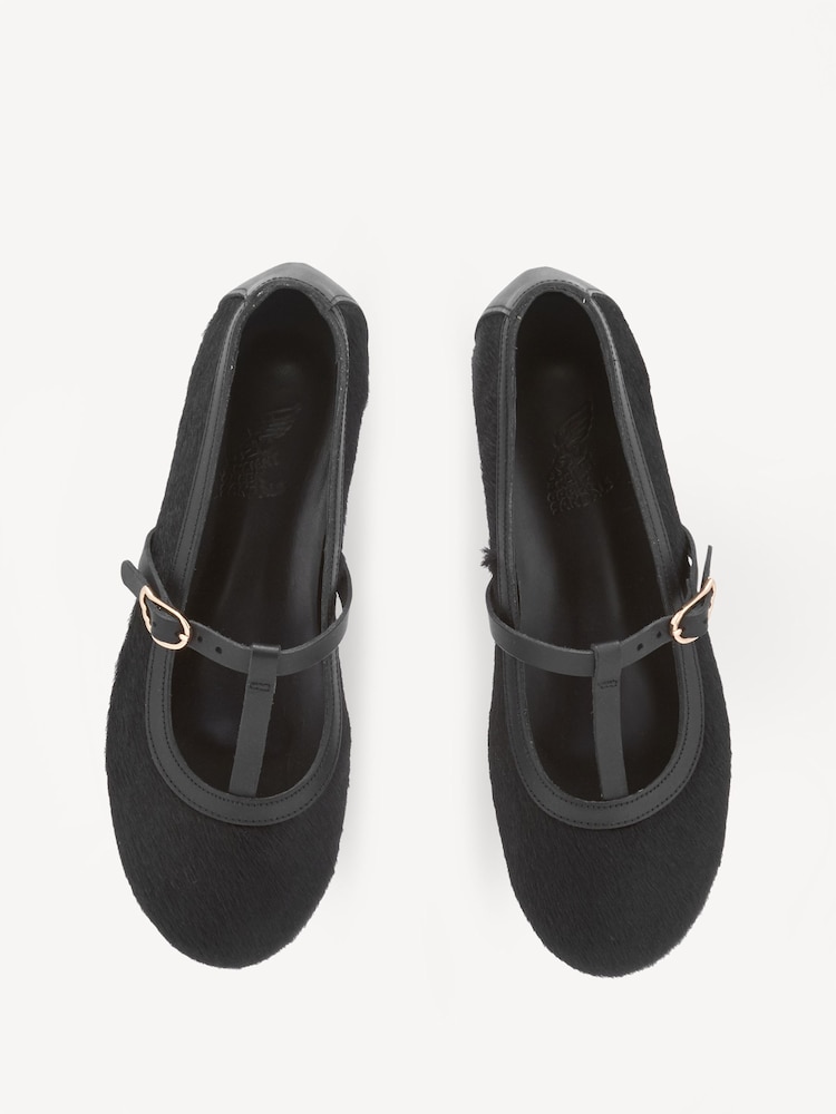 Ancient Greek Sandals Black Aerati Pony Hair Ballet Pumps - Image 4 of 4