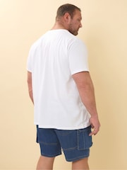 Blau - BadRhino Big & Tall Elasticated Cargo Denim Shorts - Bild 2 von 6