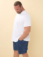 Blau - BadRhino Big & Tall Elasticated Cargo Denim Shorts - Bild 3 von 6