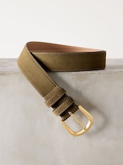 Muted Green Premium Made in Italy Suede Belt - Image 4 of 6