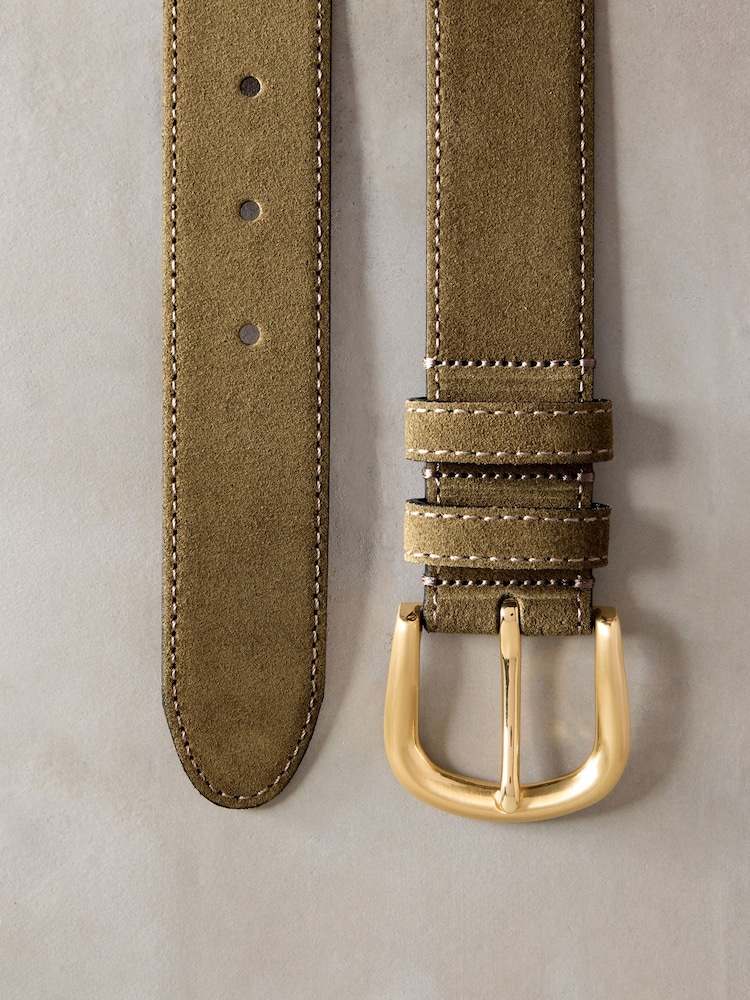 Muted Green Premium Made in Italy Suede Belt - Image 6 of 6