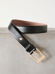 tom preto/dourado - Cinto de couro premium feito na Italy - Imagem 4 de 6