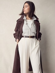 Chocolate Brown Premium Made In Italy Leather Belt - Image 2 of 4