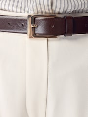 Chocolate Brown Premium Made In Italy Leather Belt - Image 4 of 4