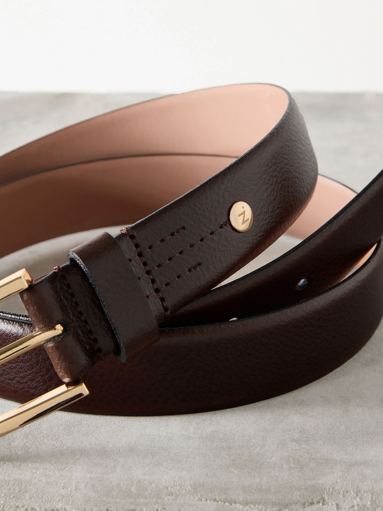 Chocolate Brown N. Premium Made In Italy Leather Belt - Image 8 of 8 Chocolate Brown N. Premium Made In Italy Leather Belt - Image 8 of 8