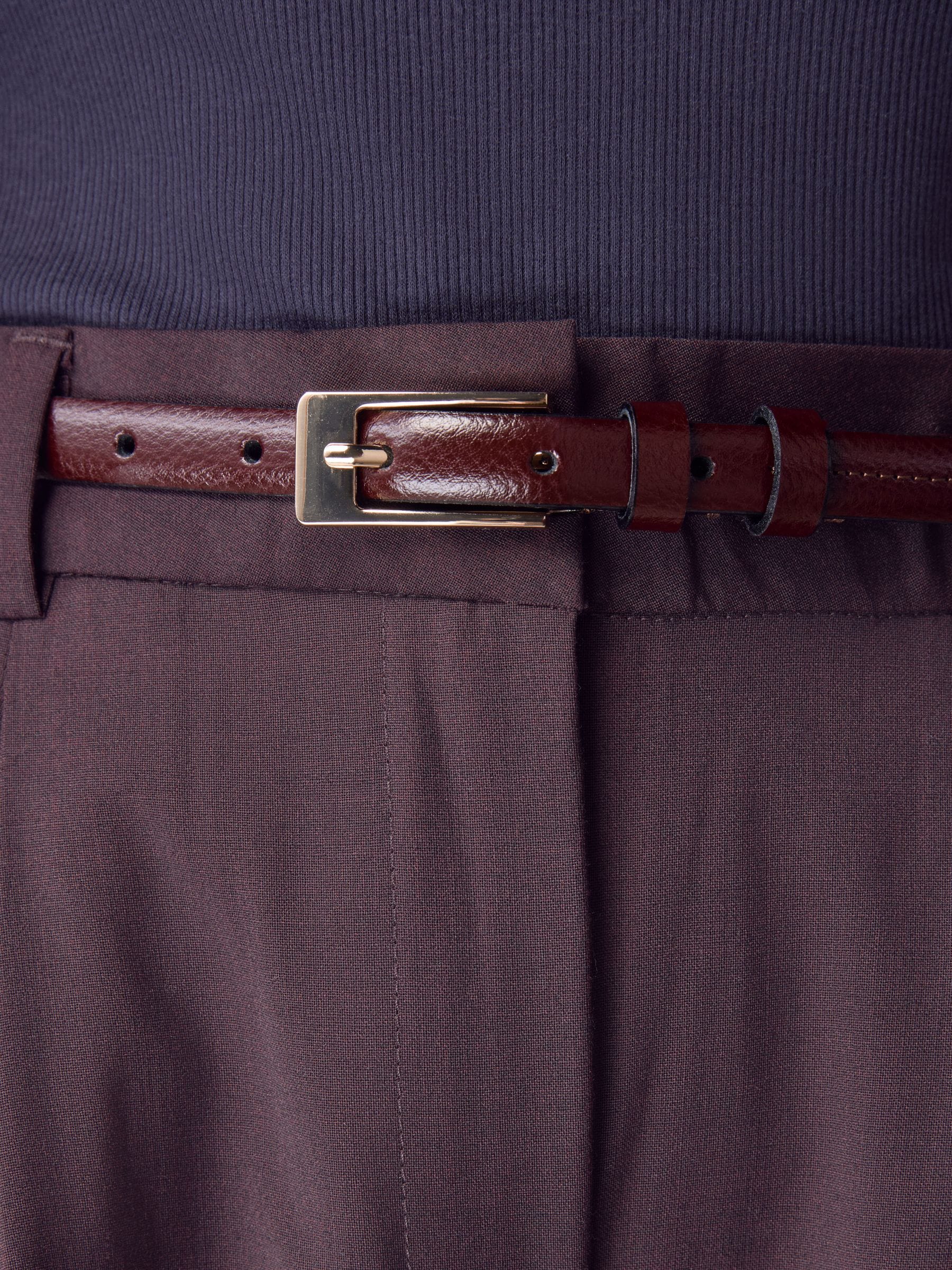 Buy Berry Red N. Premium Skinny Made In Italy Leather Belt from