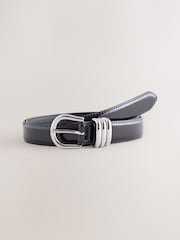 Black High Shine Regular PU Belt - Image 1 of 3