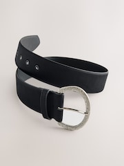 Black Satin Belt with Diamante Buckle - Image 2 of 3