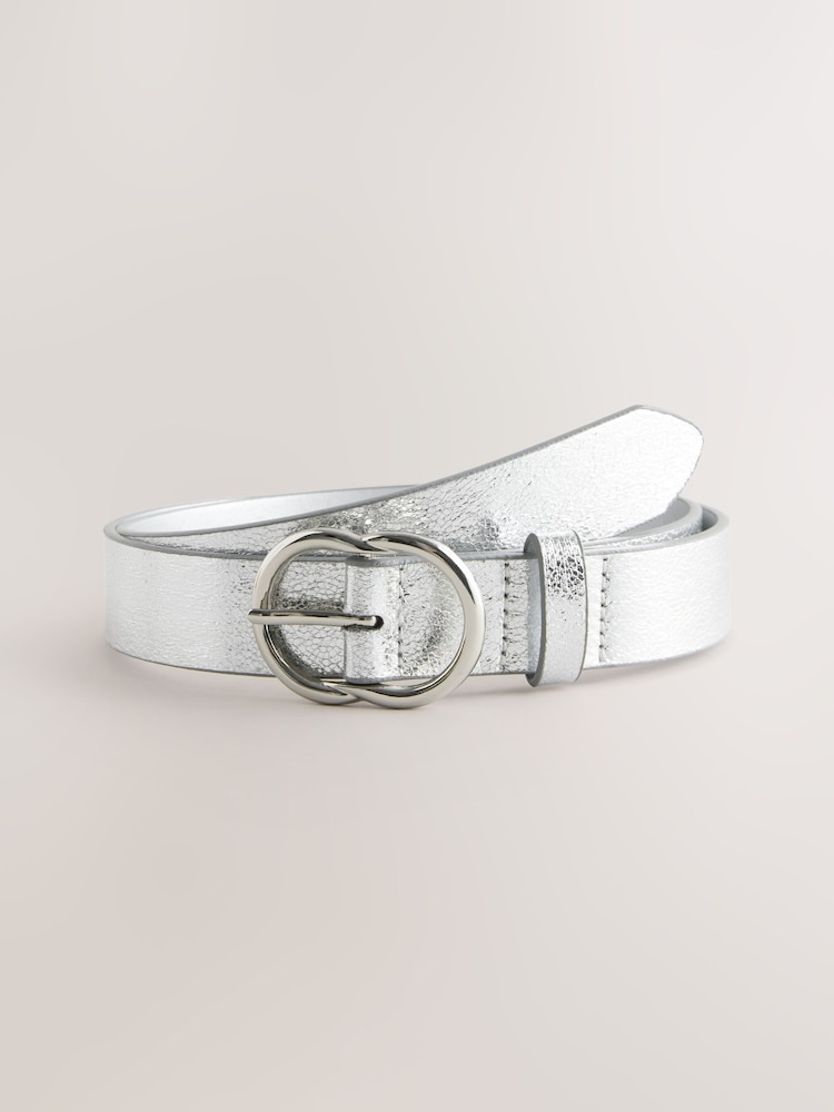 Silver Crackle Regular PU Belt - Image 1 of 3 Silver Crackle Regular PU Belt - Image 1 of 3