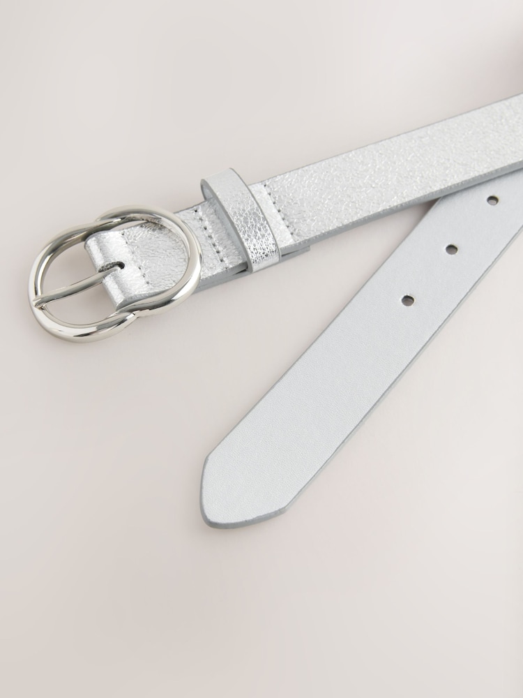 Silver Crackle Regular PU Belt - Image 3 of 3 Silver Crackle Regular PU Belt - Image 3 of 3