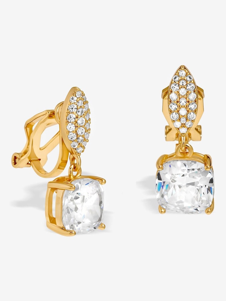Jon Richard Gold Tone Cubic Zirconia Clip Drop Earrings - Image 1 of 2 Jon Richard Gold Tone Cubic Zirconia Clip Drop Earrings - Image 1 of 2