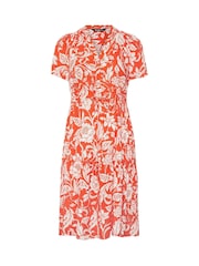 Yours Curve Orange Button Up Frilled Dress - Image 5 of 5