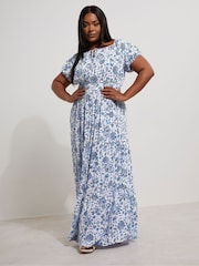Vestido largo boho con escote bardot de Yours Curve - Imagen 1 de 5