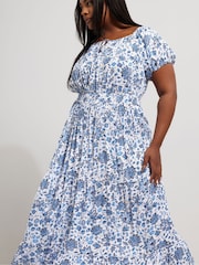 Vestido largo boho con escote bardot de Yours Curve - Imagen 2 de 5