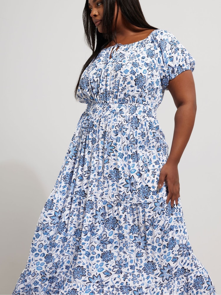Vestido largo boho con escote bardot de Yours Curve - Imagen 2 de 5