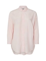 Yours Curve Pink Long Sleeve Shirt Containing Linen - Image 5 of 5