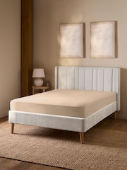 Smart Chenille Oyster Natural Madeira Upholstered Bed Frame - Image 2 of 7