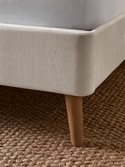 Smart Chenille Oyster Natural Madeira Upholstered Bed Frame - Image 5 of 7
