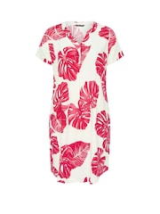 Yours Curve Red Notch Neck Tunic Dress - Image 5 of 5