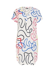 Yours Curve Off white Notch Neck Tunic Dress - Image 5 of 5