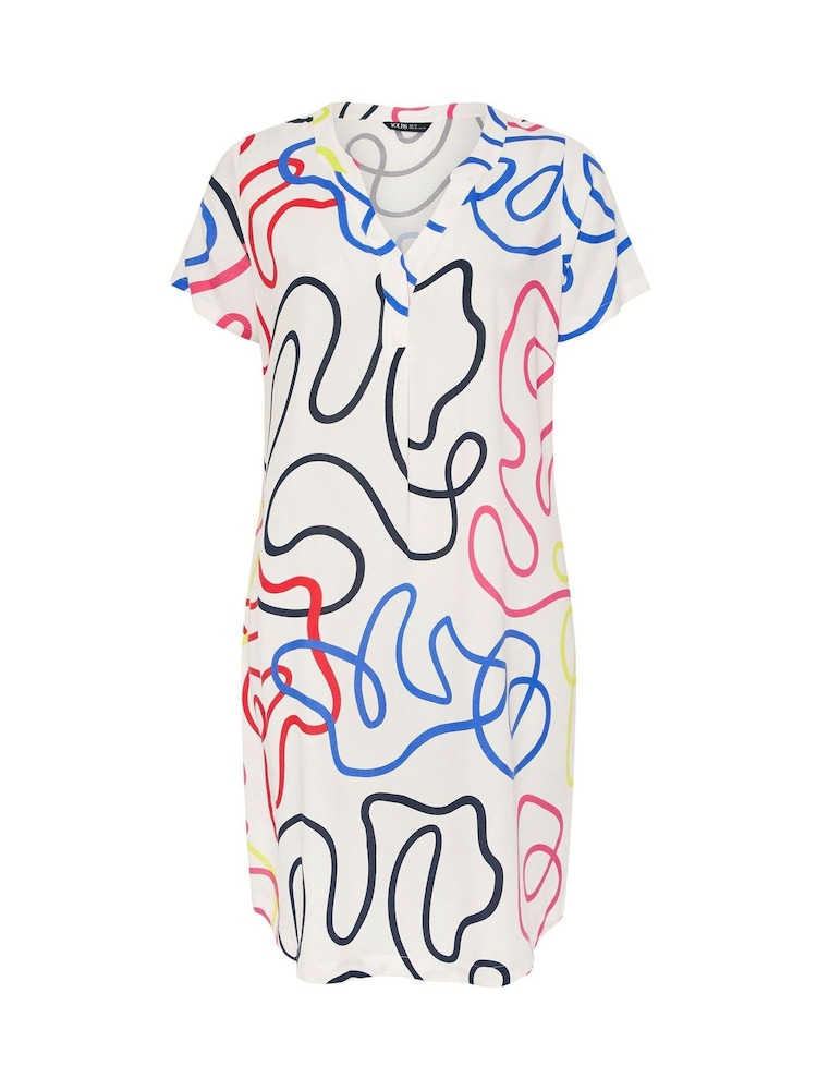 Yours Curve Off white Notch Neck Tunic Dress - Image 5 of 5