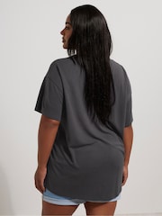 Yours Curve Grey Luxury Boxy T-Shirt - Image 3 of 5