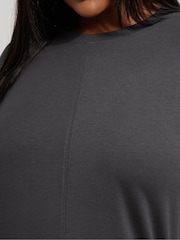 Yours Curve Grey Luxury Boxy T-Shirt - Image 4 of 5