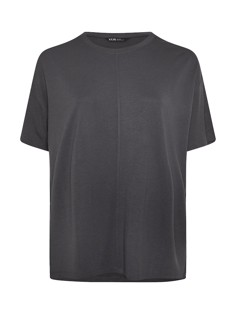 Yours Curve Grey Luxury Boxy T-Shirt - Image 5 of 5