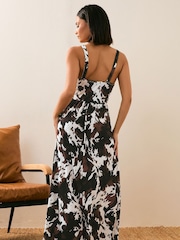 PixieGirl Petite Brown ITY Cow Print Maxi Dress - Image 3 of 6