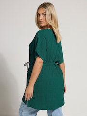 Yours Curve Green Co-Ord Grown on Belted Tunic - Image 2 of 5