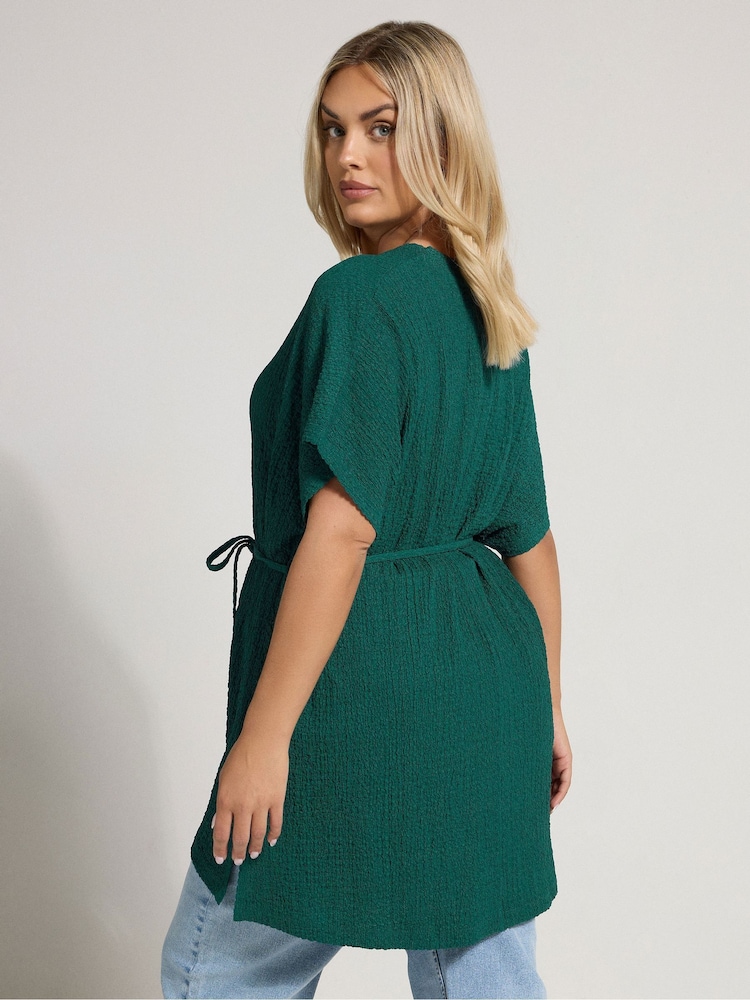 Yours Curve Green Co-Ord Grown on Belted Tunic - Image 2 of 5