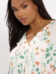 Yours Curve White Notch Neck Tunic Dress - Image 4 of 5