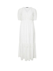 Yours Curve White Broderie Tea Dress - Image 5 of 5