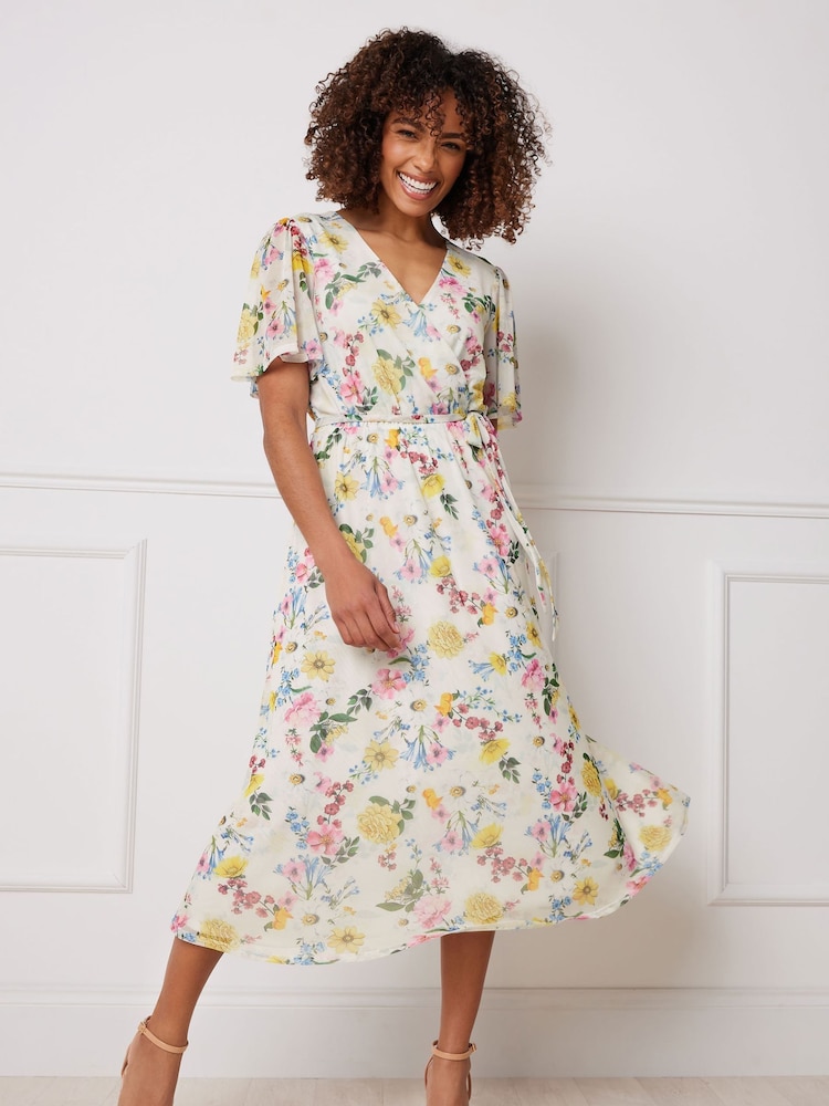 M&Co Natural Mesh Wrap Dress - Image 2 of 5